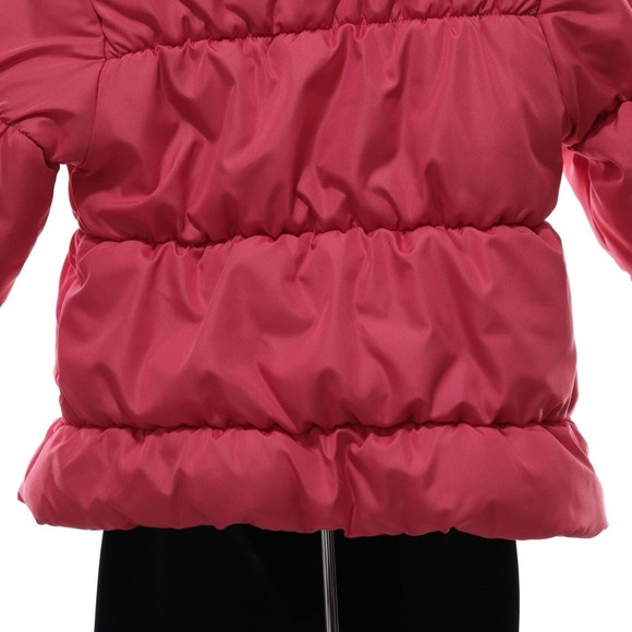 London Fog Girls Winter Puffer Jacket Coat 3T Pink Floral Hooded Fleece Lined - Picture 8 of 13
